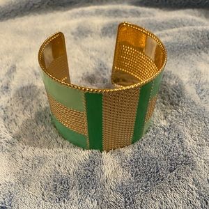 Mint and gold cuff bracelet- EUC